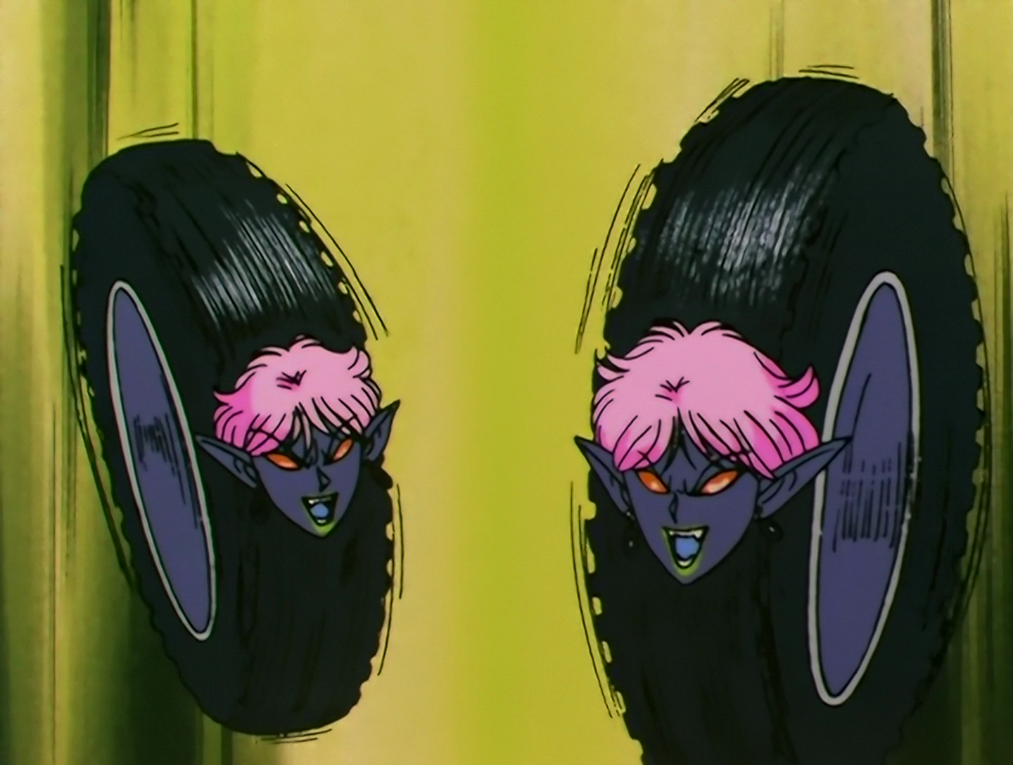 It’s Taiyan again, but now there’s two of them. Just what we wanted, yay. But now, their bodies aside from their heads have fully transformed into giant tires.